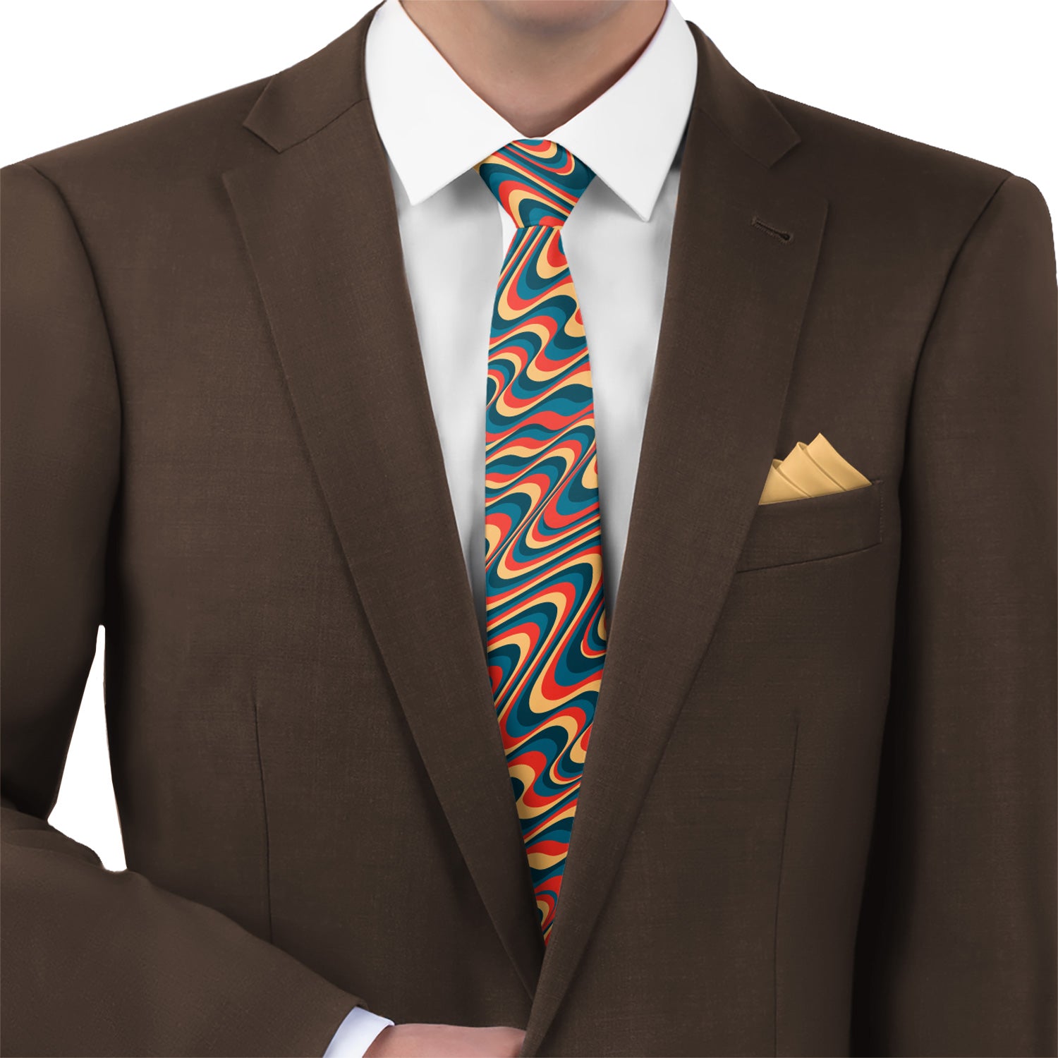 Retro Ripple Necktie - Matching Pocket Square - Knotty Tie Co.