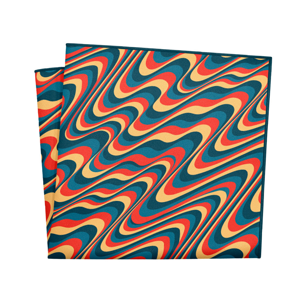 Retro Ripple Pocket Square - 12" Square - Knotty Tie Co.