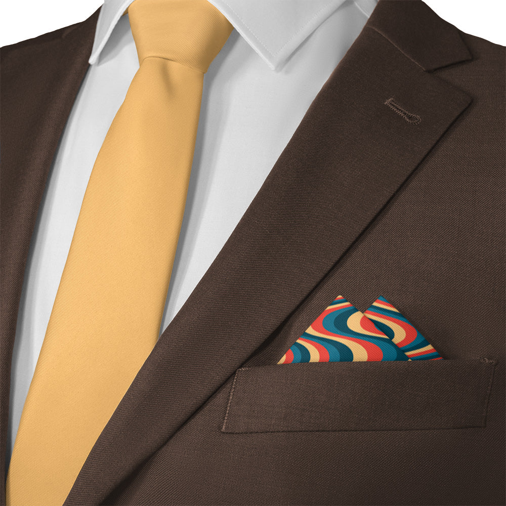 Retro Ripple Pocket Square - Matching Necktie - Knotty Tie Co.