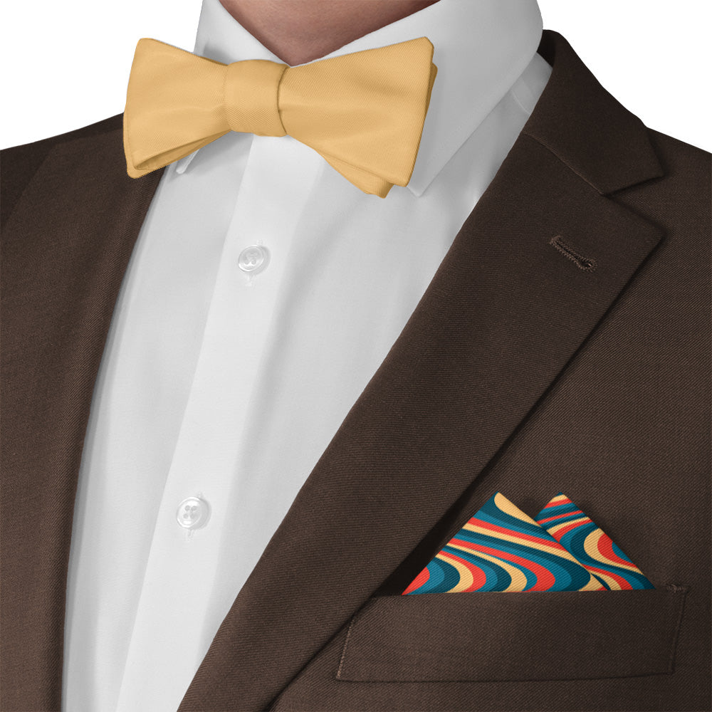 Retro Ripple Pocket Square - Matching Bow Tie - Knotty Tie Co.