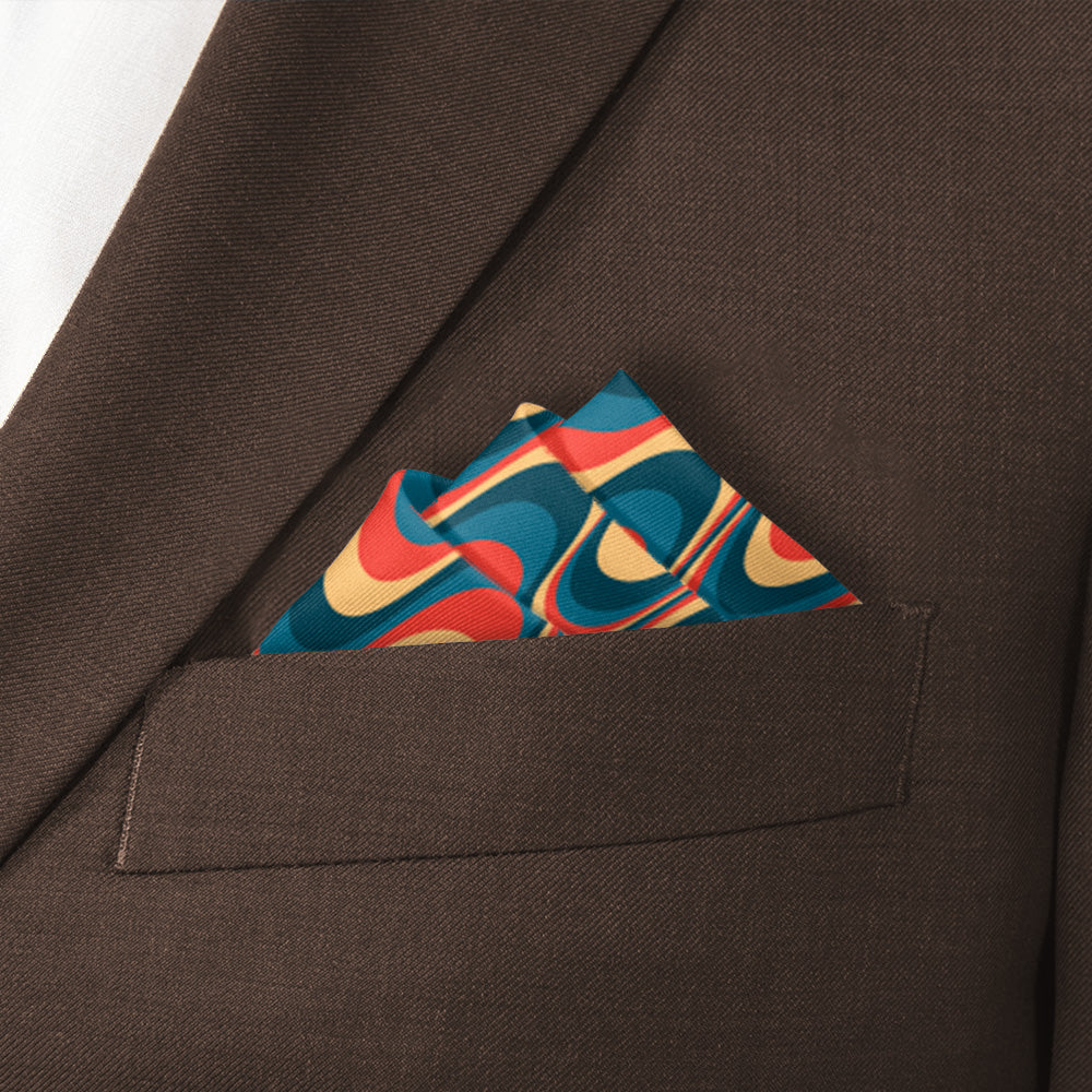 Retro Ripple Pocket Square - Stairs Fold - Knotty Tie Co.