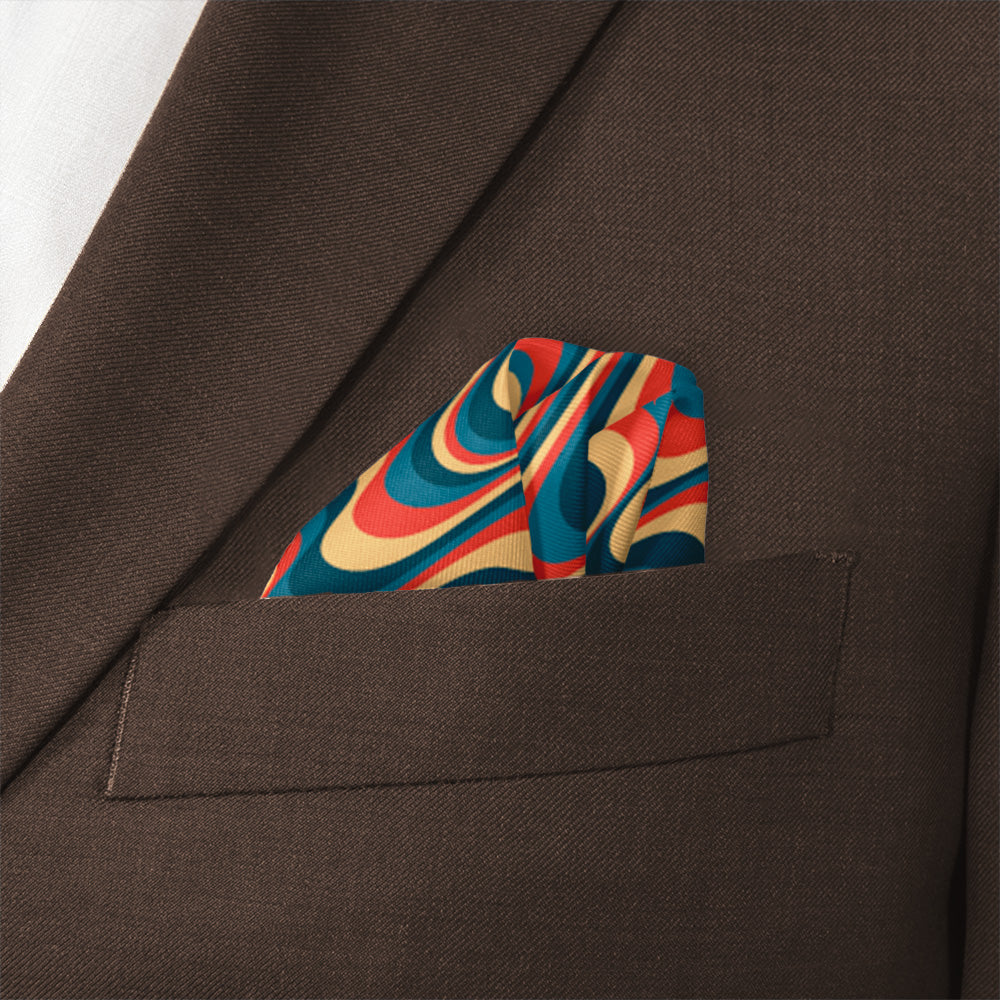Retro Ripple Pocket Square - Wave Fold - Knotty Tie Co.