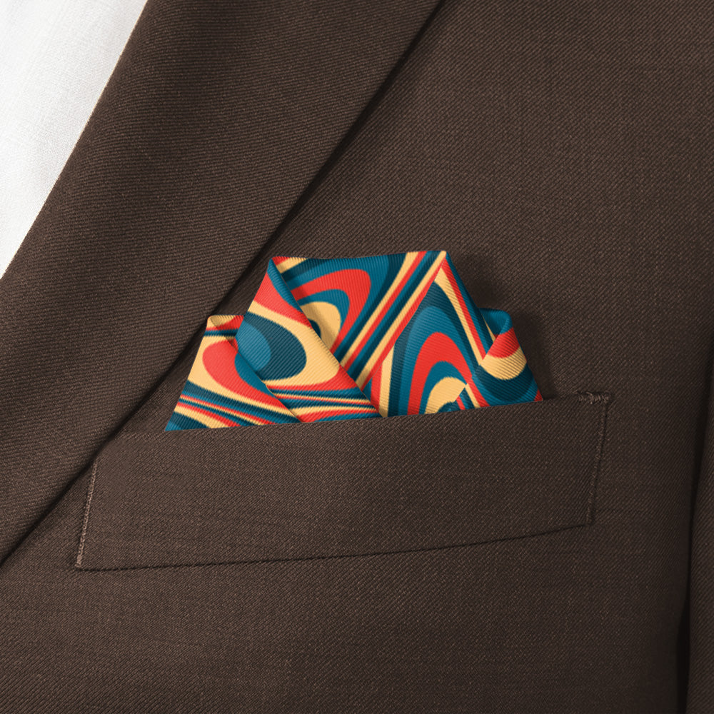 Retro Ripple Pocket Square - Scalloped Fold - Knotty Tie Co.