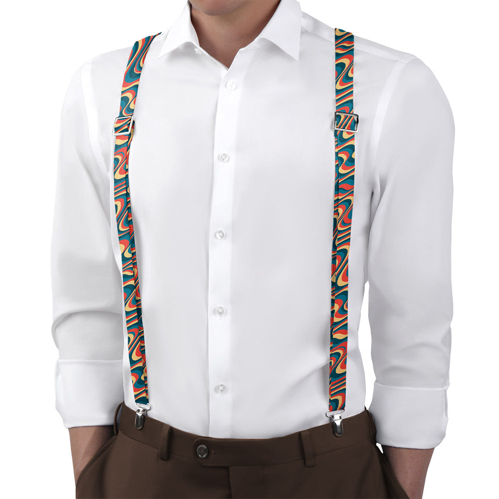 Retro Ripple Suspenders - On Model Back View - Knotty Tie Co.