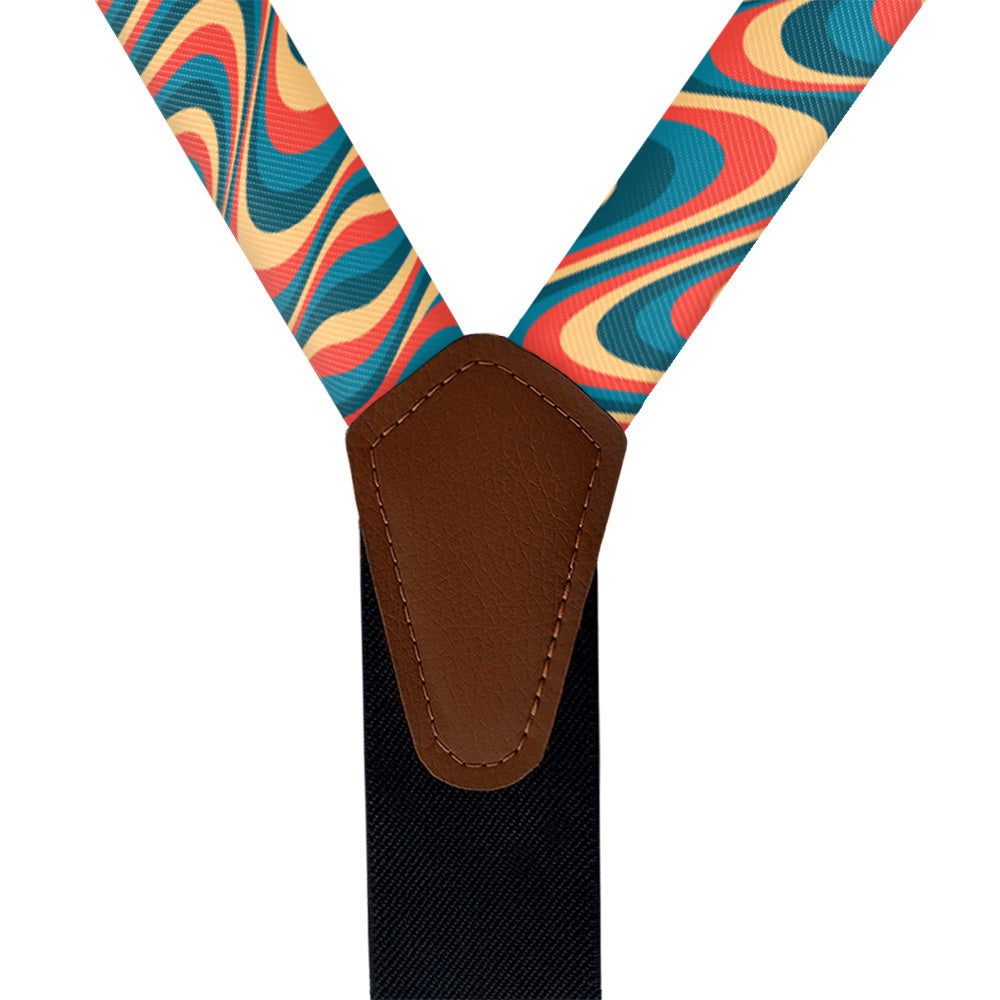 Retro Ripple Suspenders - Vegan Leather Y-Back - Knotty Tie Co.