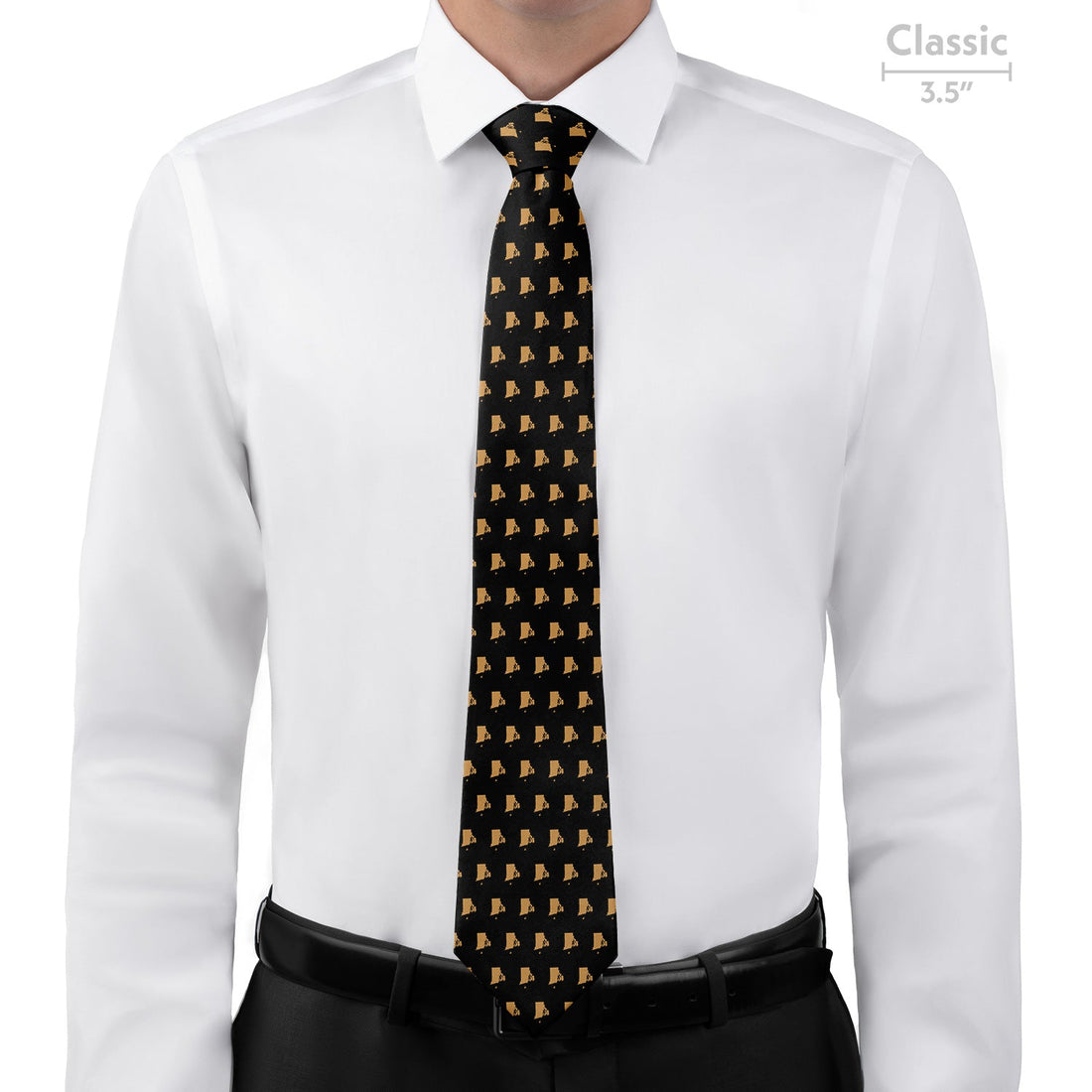 Rhode Island State Outline Necktie - Classic - Knotty Tie Co.