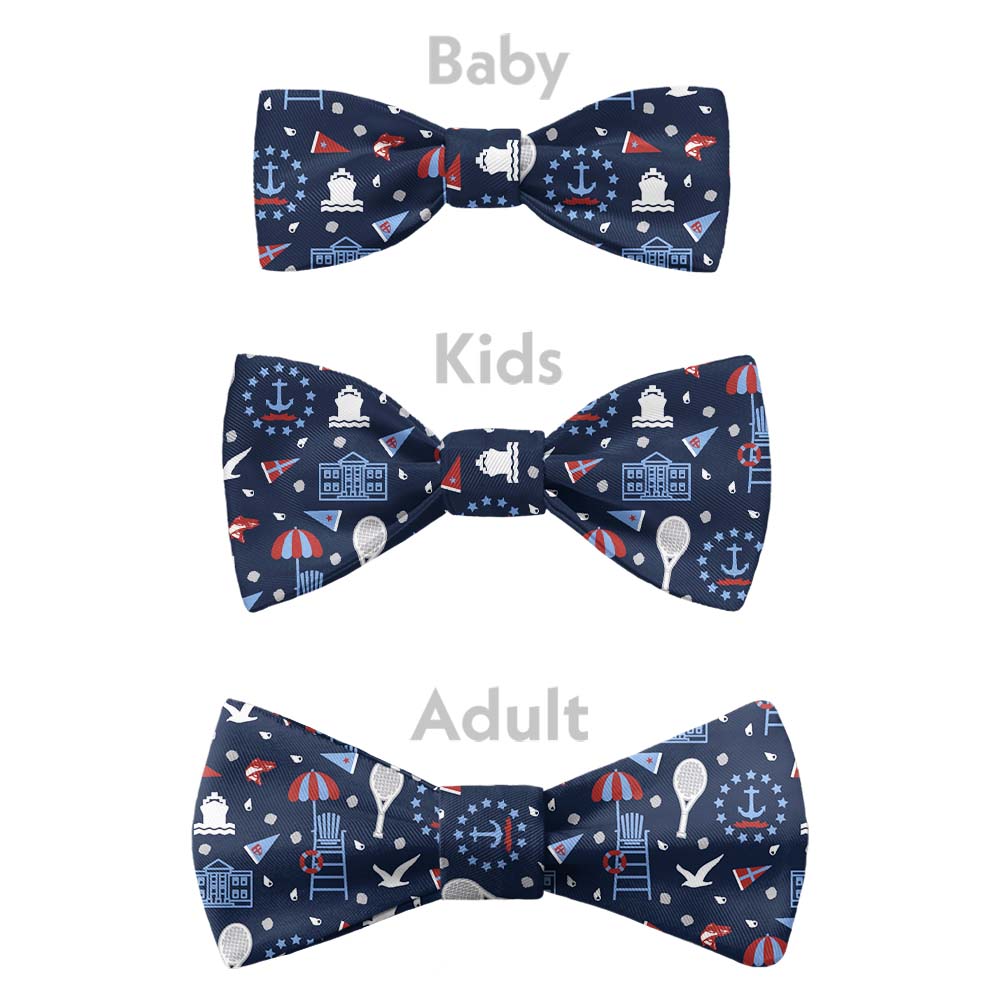 Rhode Island State Heritage Bow Tie - Bow Sizes - Knotty Tie Co.