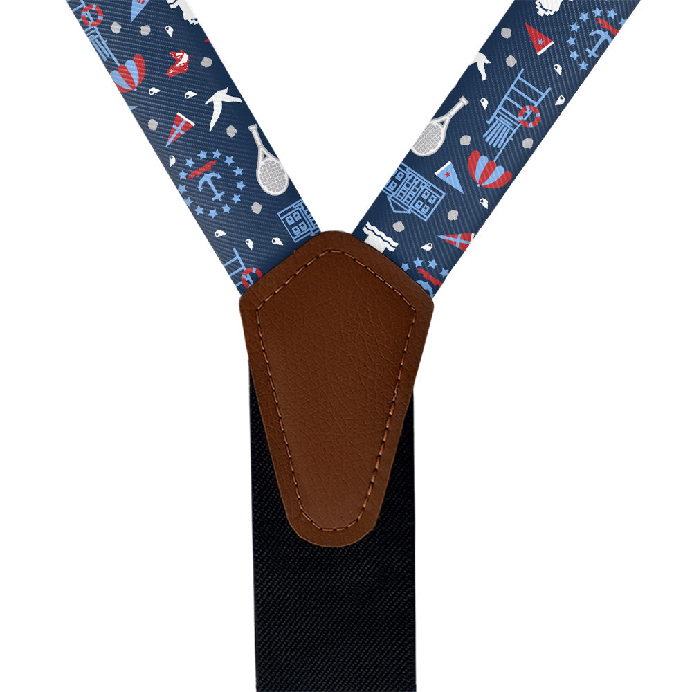 Rhode Island State Heritage Suspenders - Vegan Leather Y-Back - Knotty Tie Co.