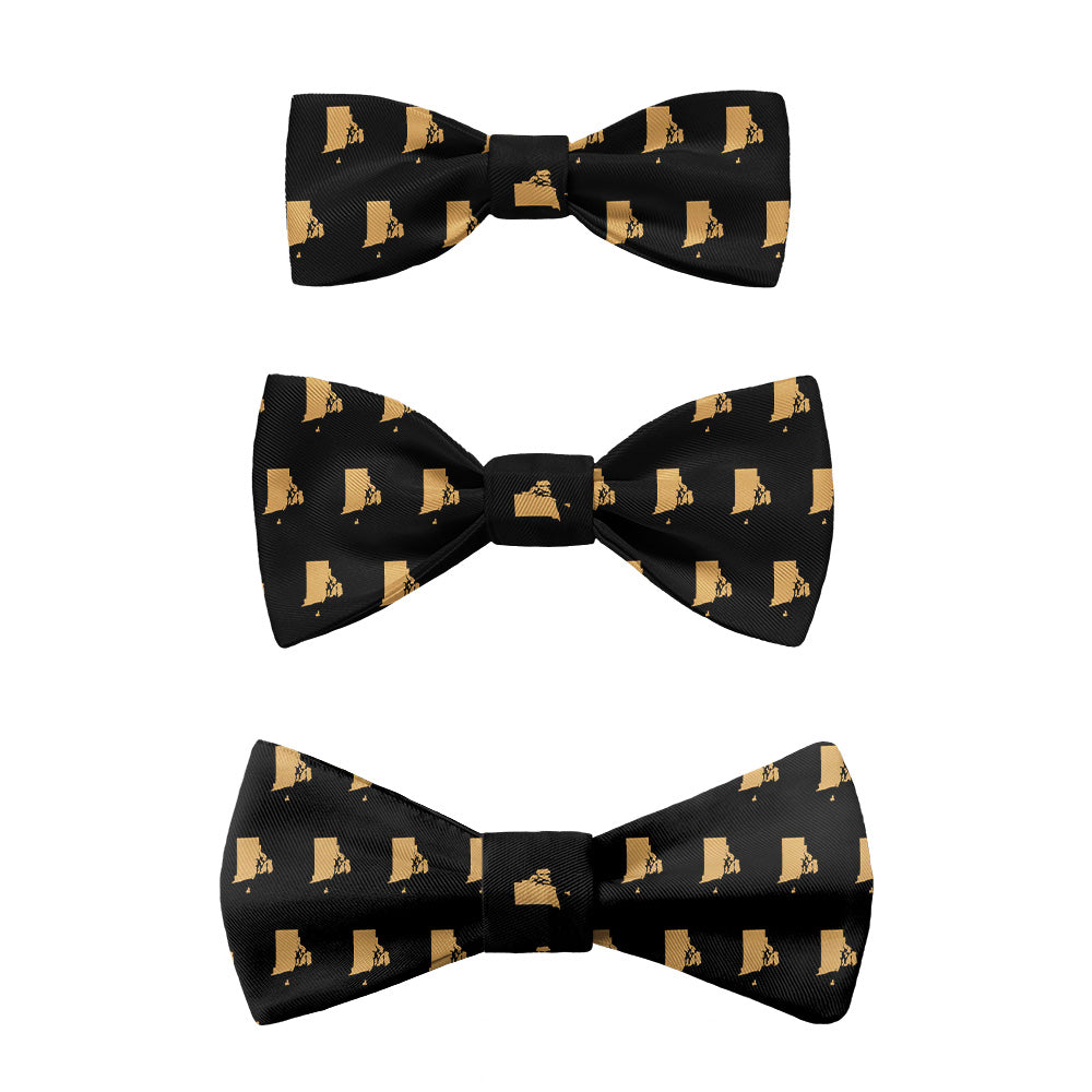 Rhode Island State Outline Bow Tie -  -  - Knotty Tie Co.