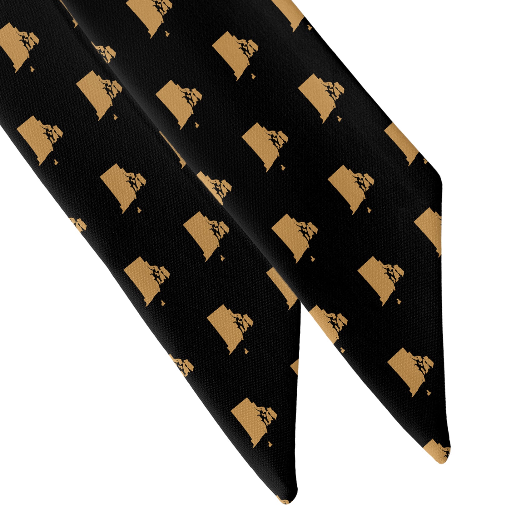 Rhode Island State Outline Hair Scarf - Scarf Tapered Ends - Knotty Tie Co.