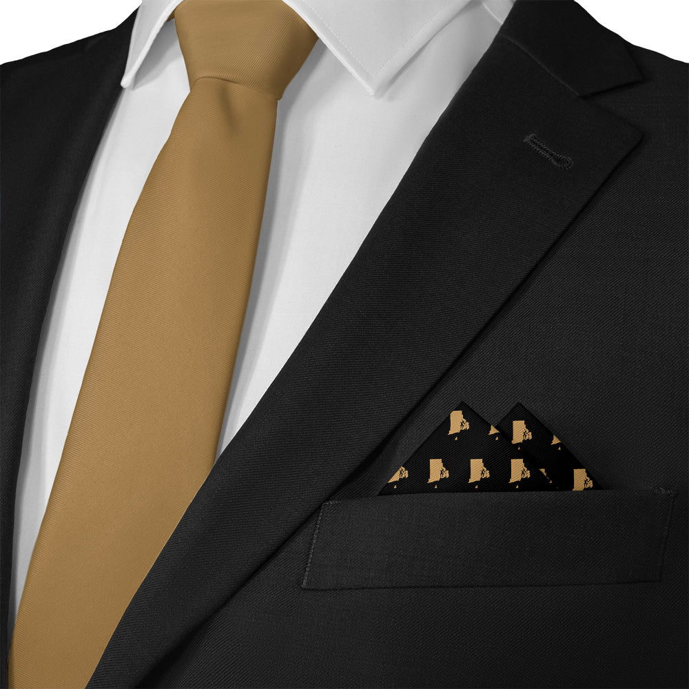 Rhode Island State Outline Pocket Square - Matching Necktie- Knotty Tie Co.