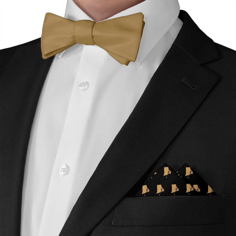 Rhode Island State Outline Pocket Square - Matching Bow Tie - Knotty Tie Co.