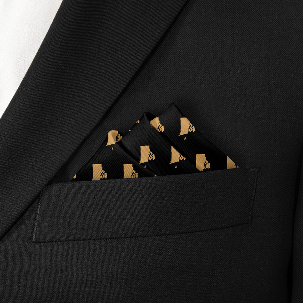 Rhode Island State Outline Pocket Square - Stairs Fold - Knotty Tie Co.