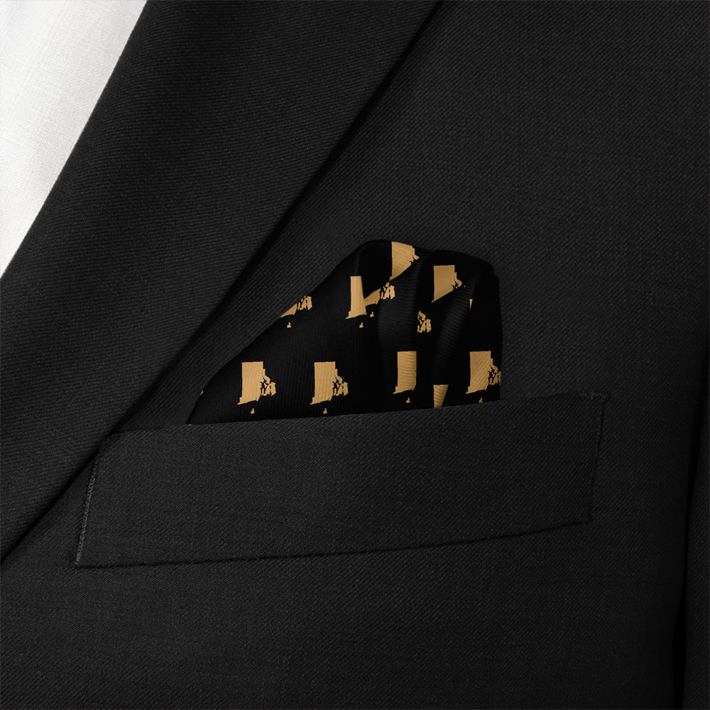 Rhode Island State Outline Pocket Square - Wave Fold - Knotty Tie Co.
