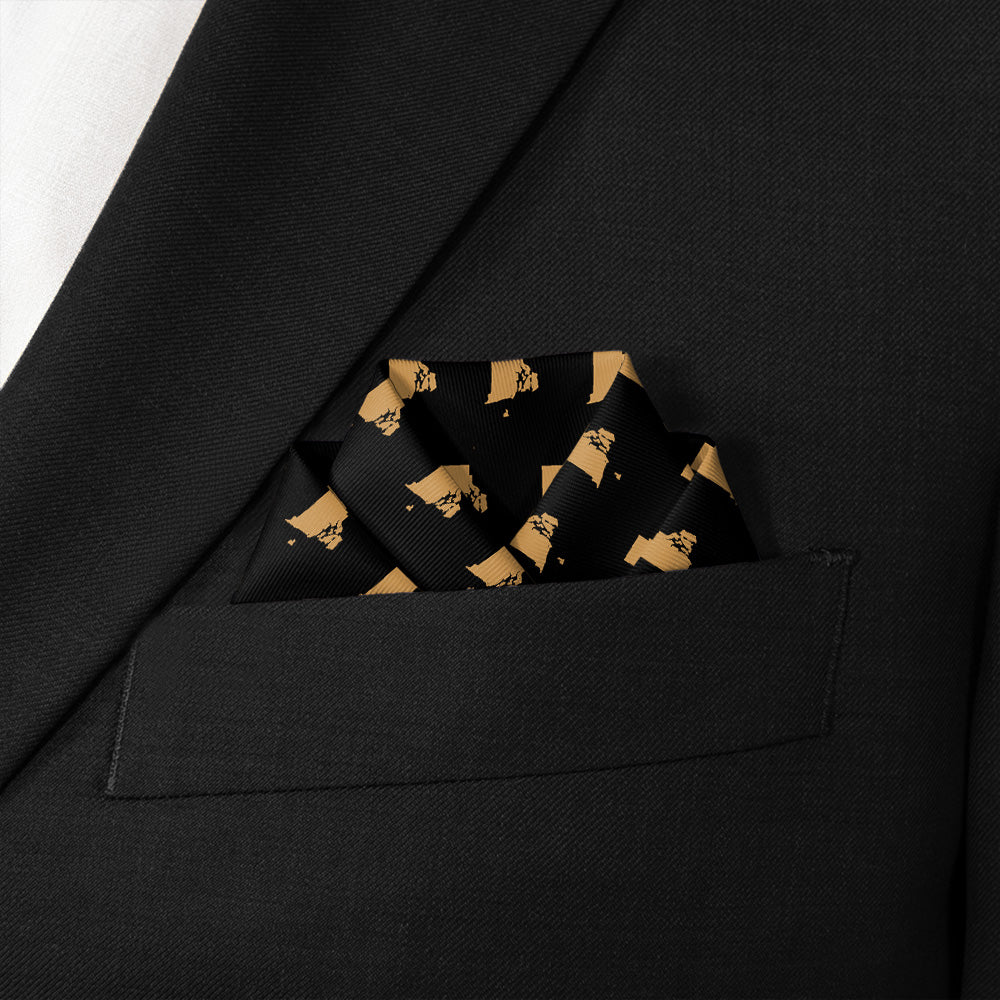 Rhode Island State Outline Pocket Square - Scalloped Fold - Knotty Tie Co.