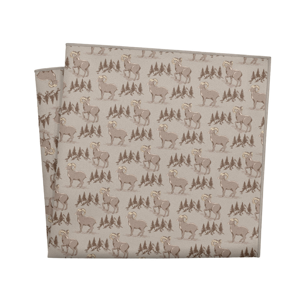 Ridgetop Ram Pocket Square - 12" Square - Knotty Tie Co.