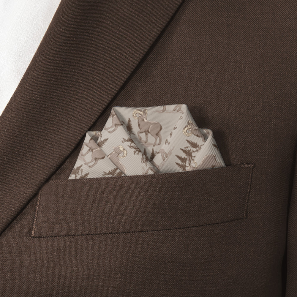 Ridgetop Ram Pocket Square - Scalloped Fold - Knotty Tie Co.