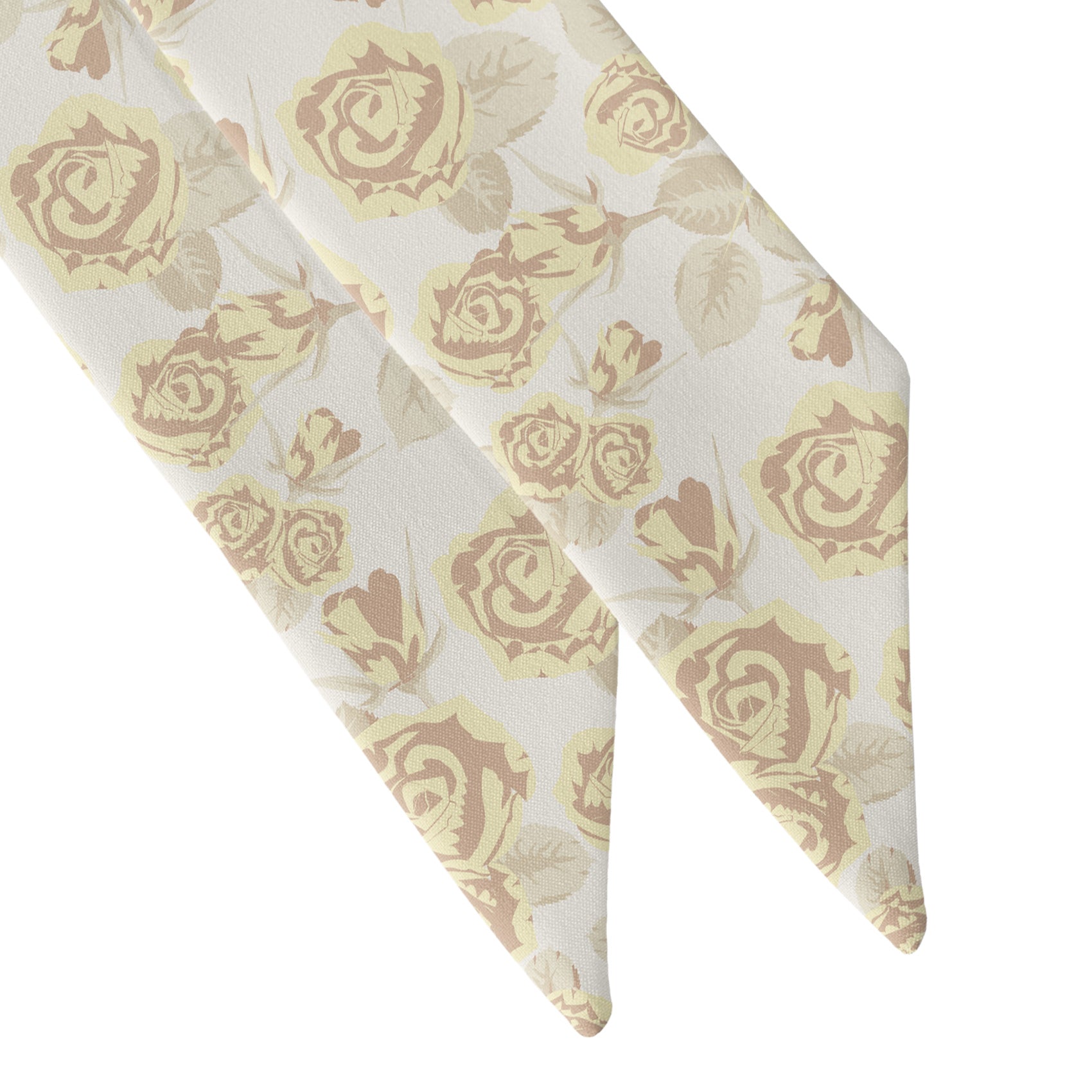 Rose Bud Floral Hair Scarf - Scarf Tapered Ends - Knotty Tie Co.