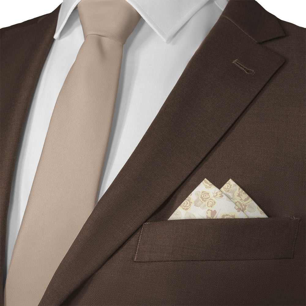 Rose Bud Floral Pocket Square - Matching Necktie- Knotty Tie Co.