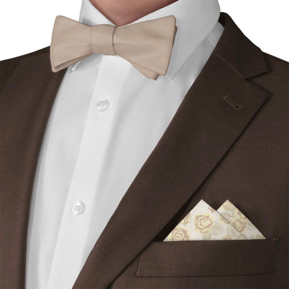 Rose Bud Floral Pocket Square - Matching Bow Tie - Knotty Tie Co.