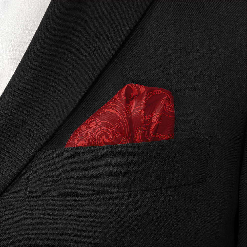 Royal Paisley Pocket Square - Wave Fold - Knotty Tie Co.