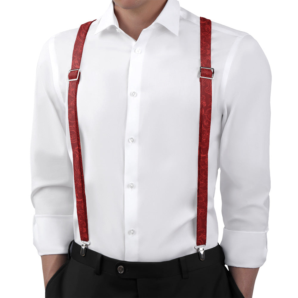 Royal Paisley Suspenders - On Model Back View - Knotty Tie Co.