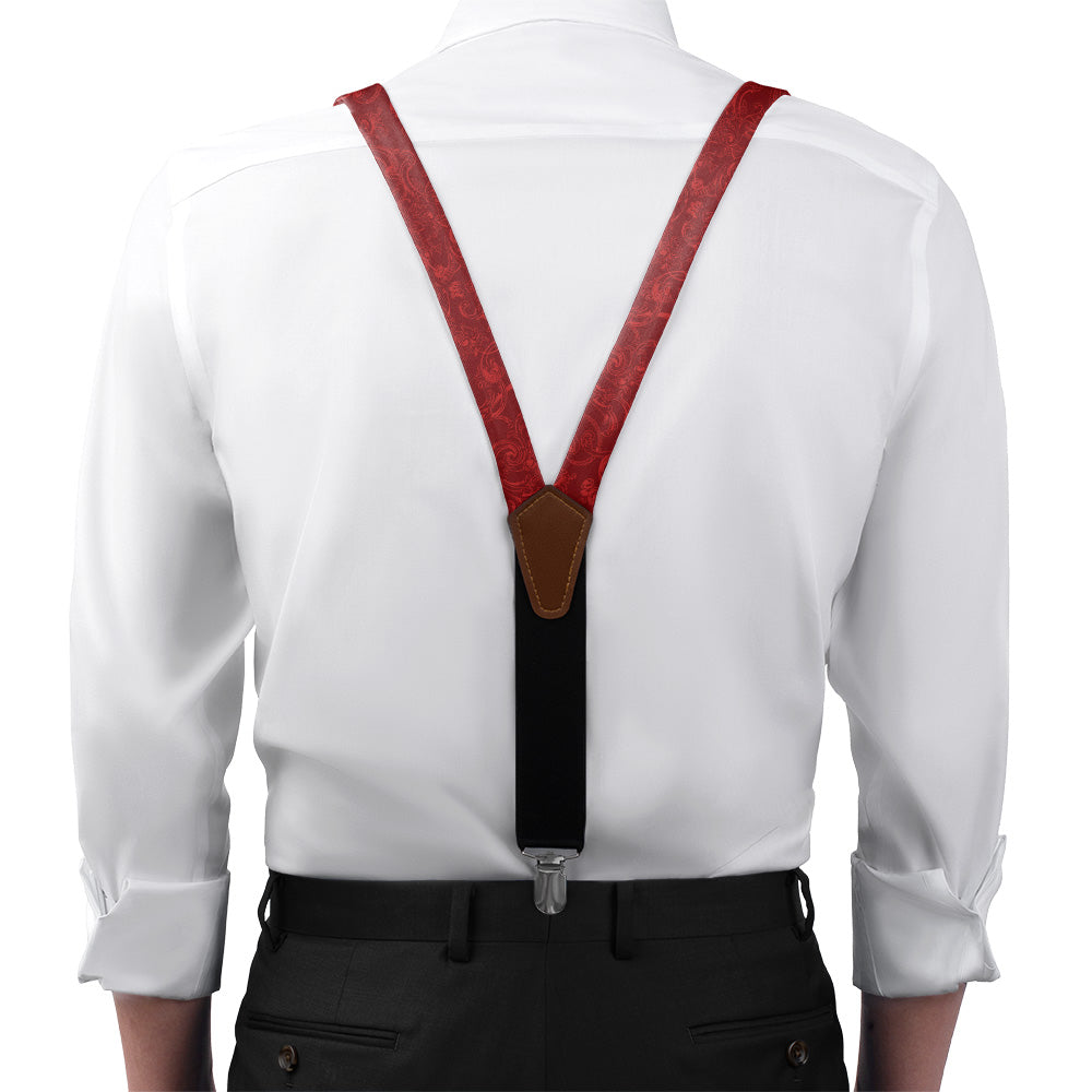 Royal Paisley Suspenders - On Model Front View - Knotty Tie Co.