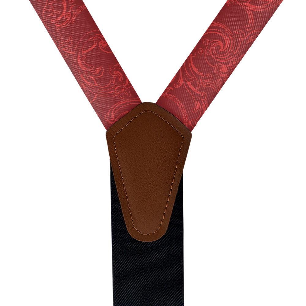Royal Paisley Suspenders - Vegan Leather Y-Back - Knotty Tie Co.