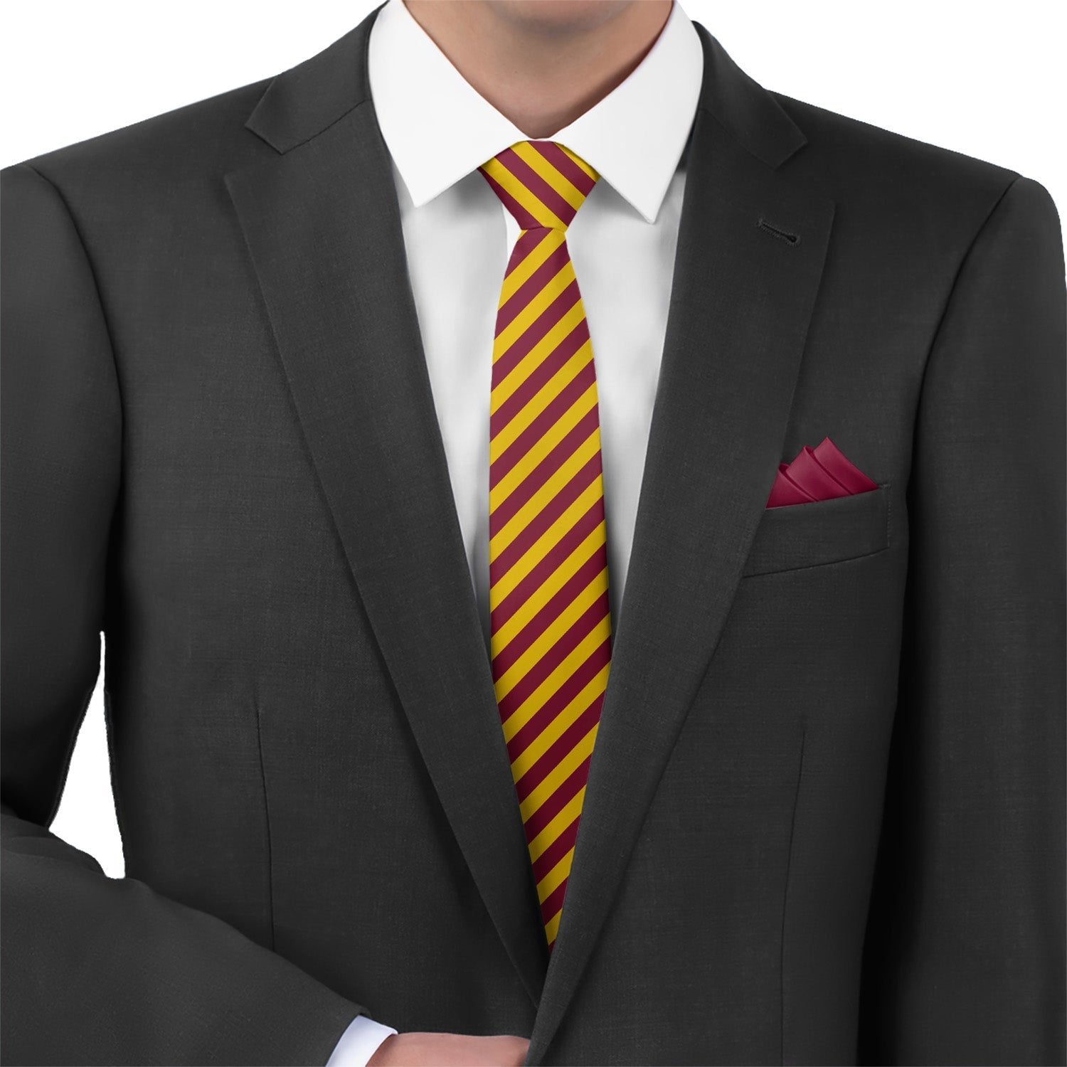 Rugby Stripe Necktie - Matching Pocket Square - Knotty Tie Co.