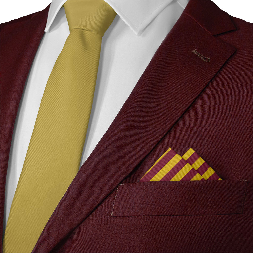Rugby Stripe Pocket Square - 12" Square - Knotty Tie Co.