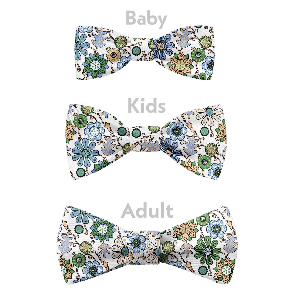 Rural Floral Bow Tie - Bow Sizes - Knotty Tie Co.