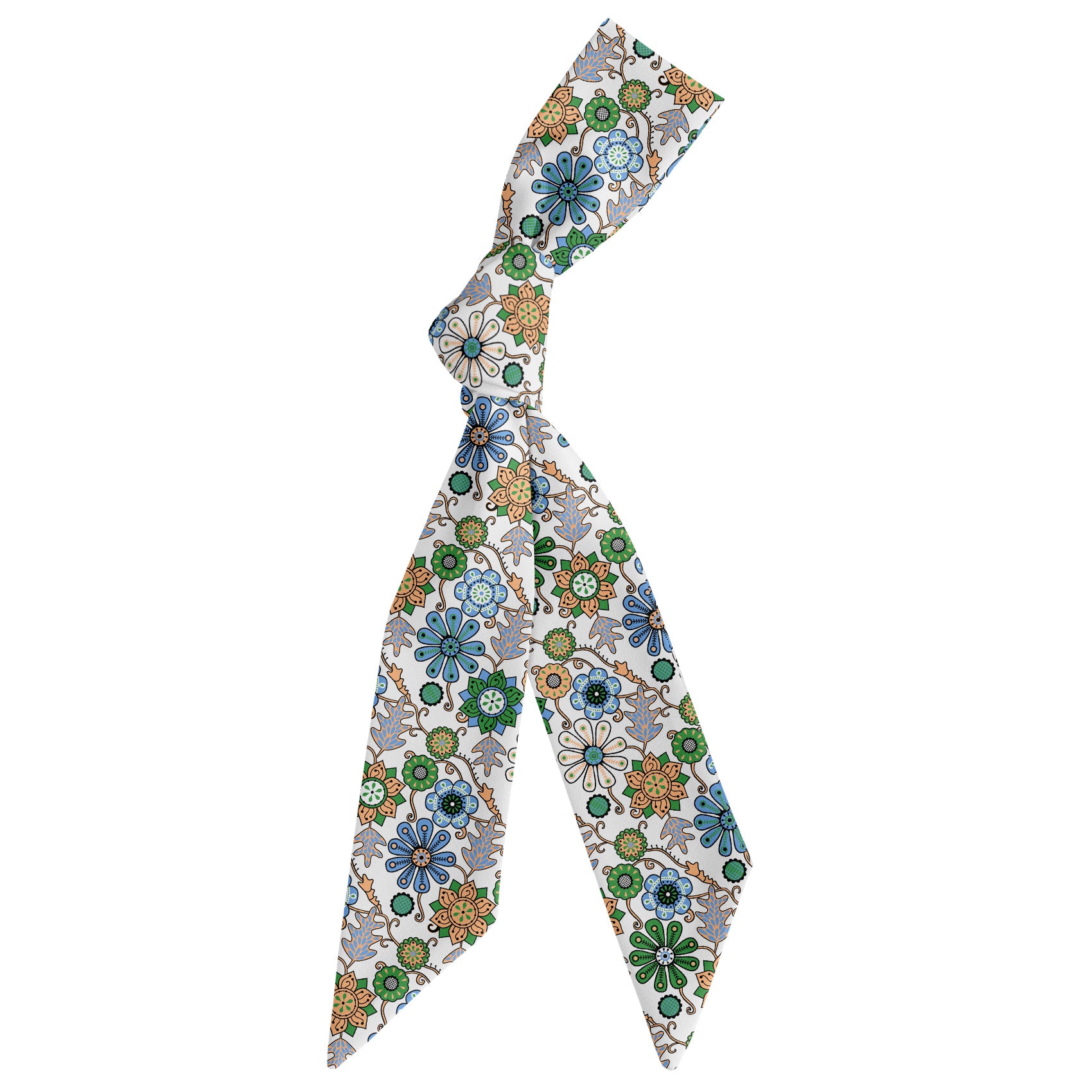 Rural Floral Hair Scarf - Scarf Tied Into Knot - Knotty Tie Co.