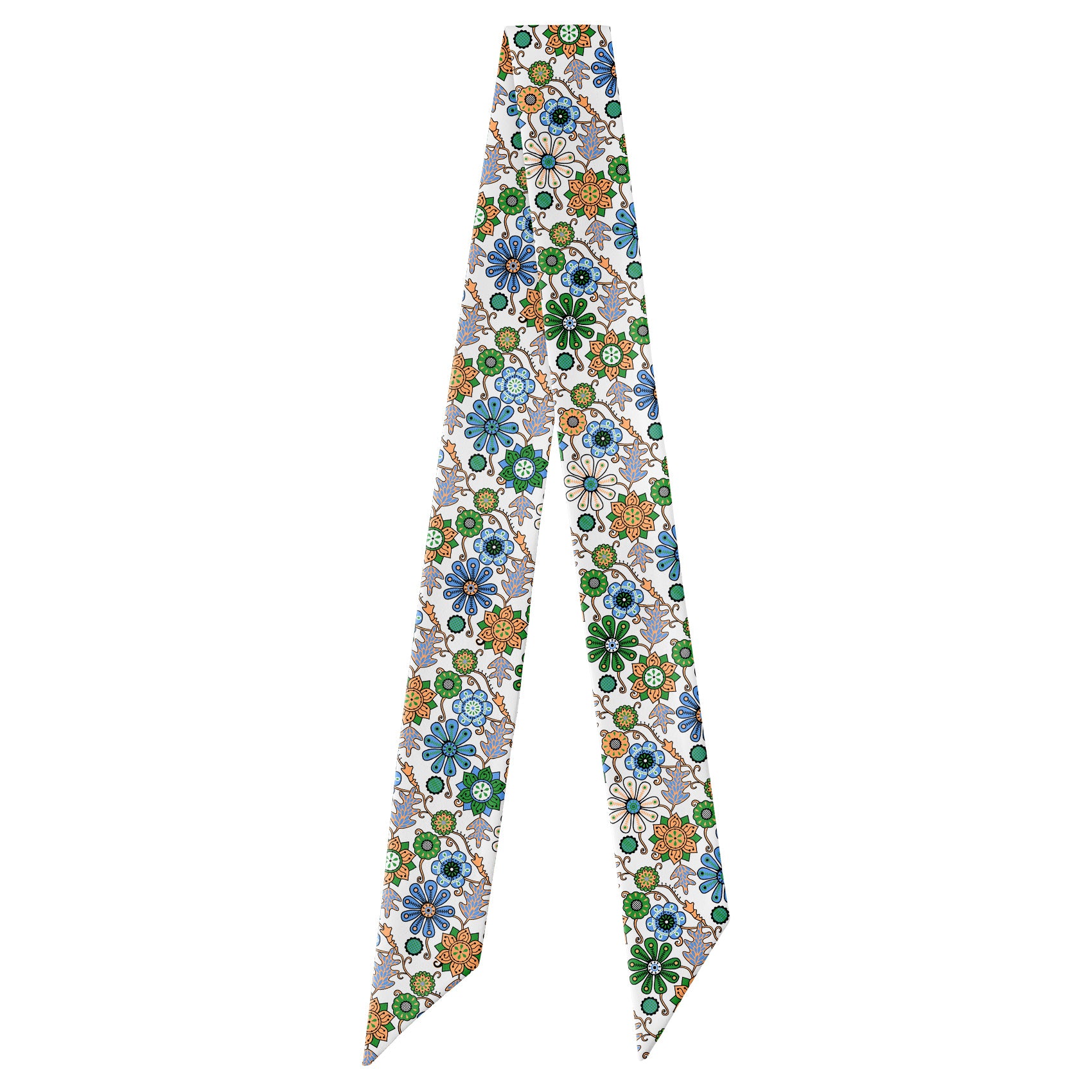 Rural Floral Hair Scarf - Full View of Hair Scarf - Knotty Tie Co.