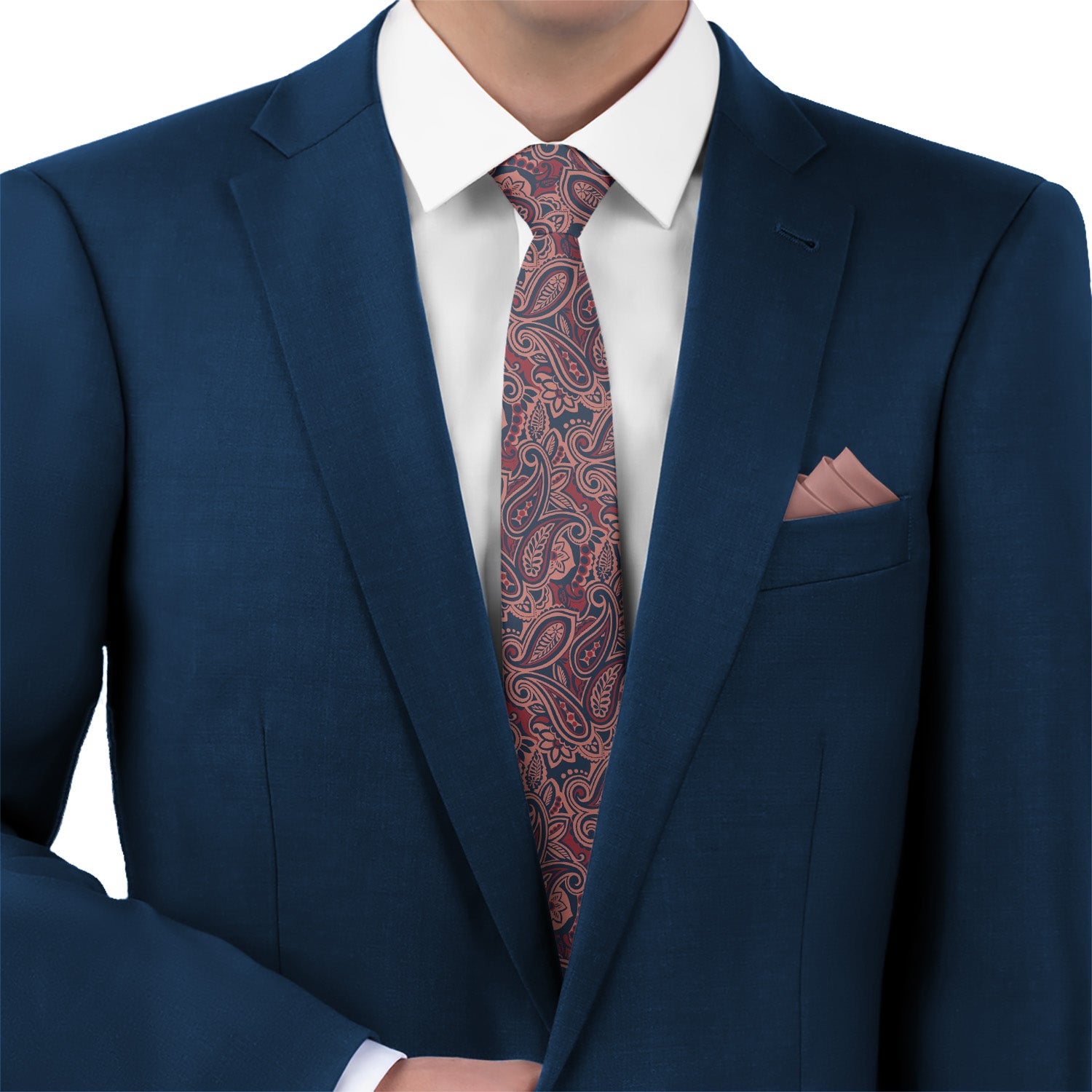 Rustica Paisley Necktie - Matching Pocket Square - Knotty Tie Co.