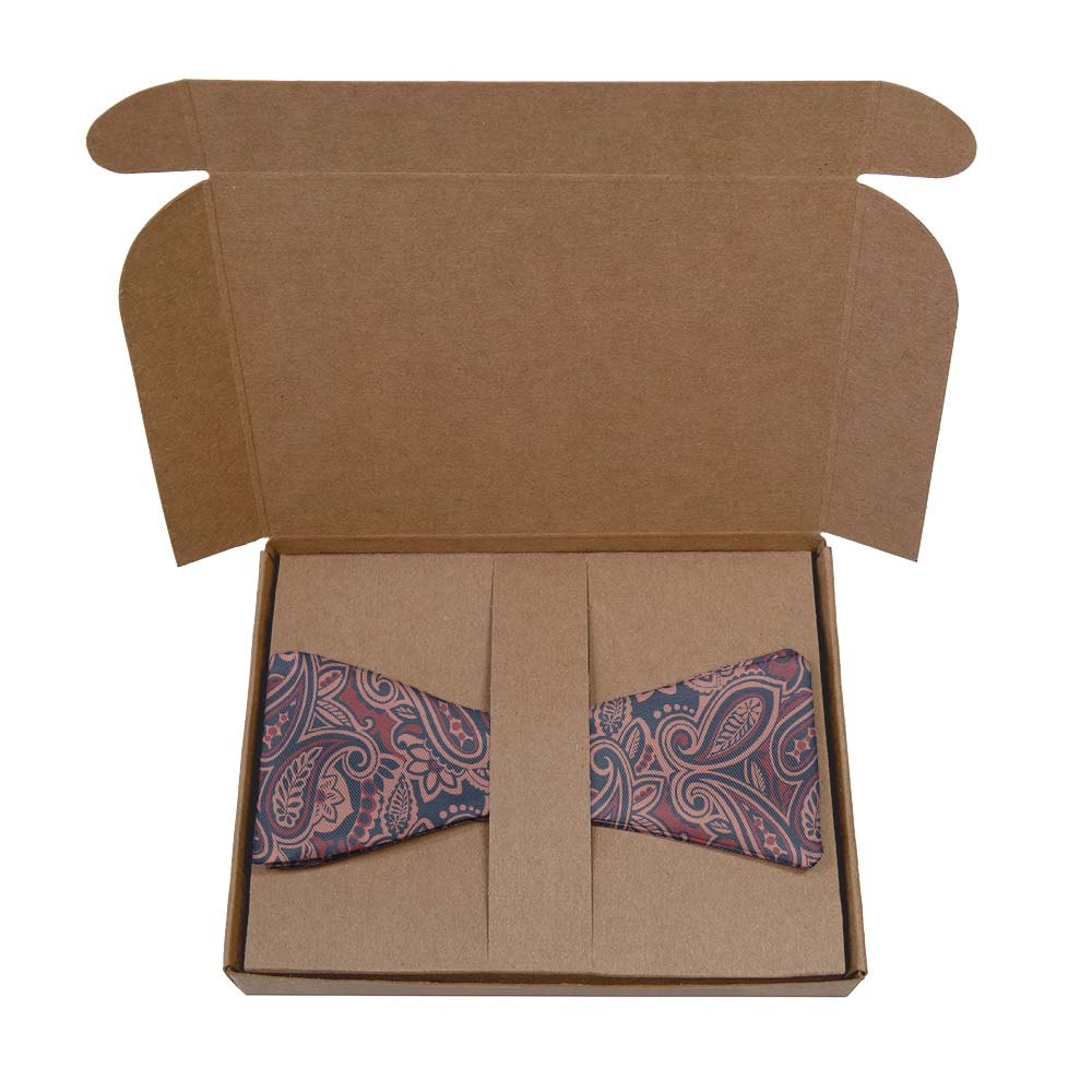 Rustica Paisley Bow Tie- Kraft Gift Box Packaging - Knotty Tie Co.