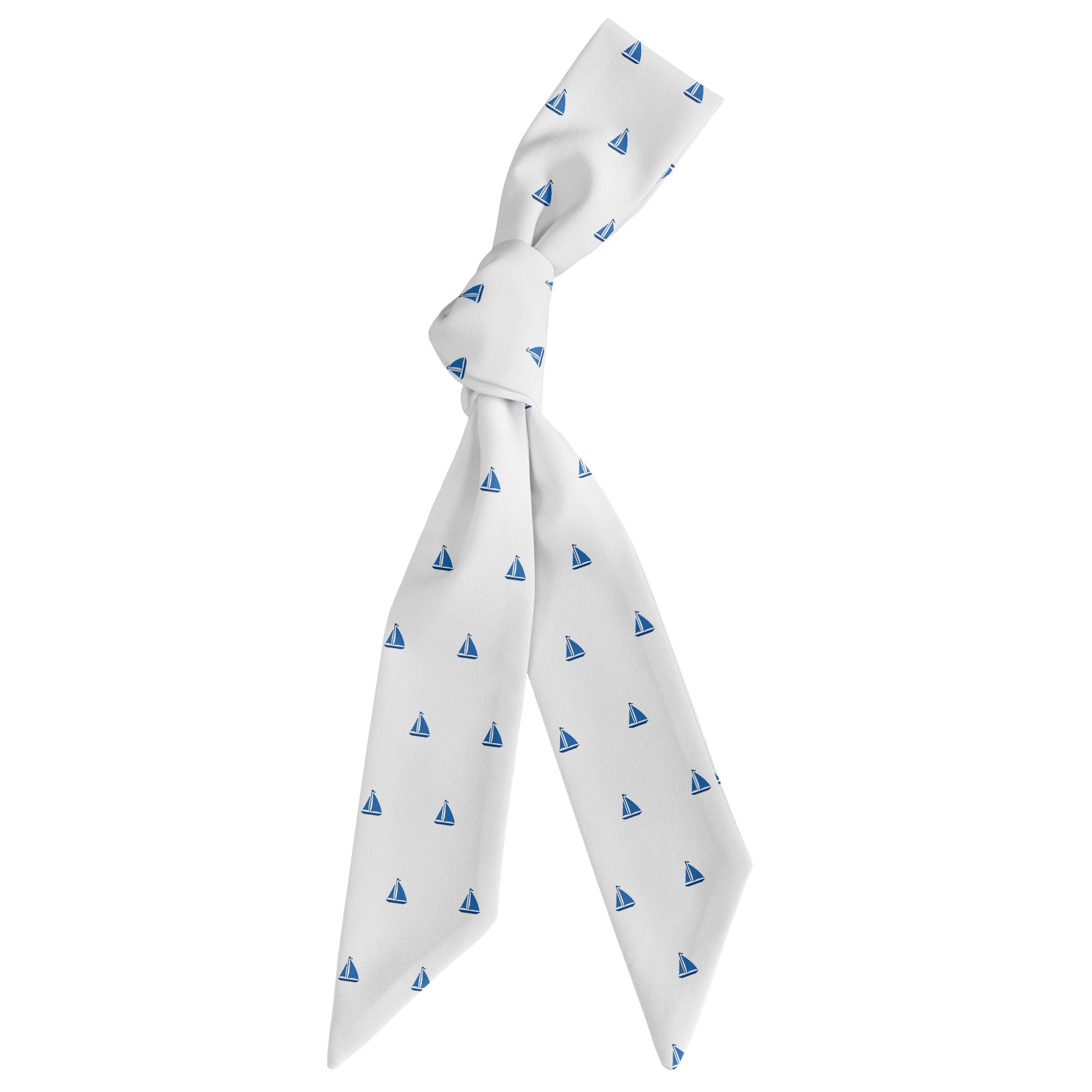 Sail Boats Hair Scarf - Scarf Tied Into Knot - Knotty Tie Co.