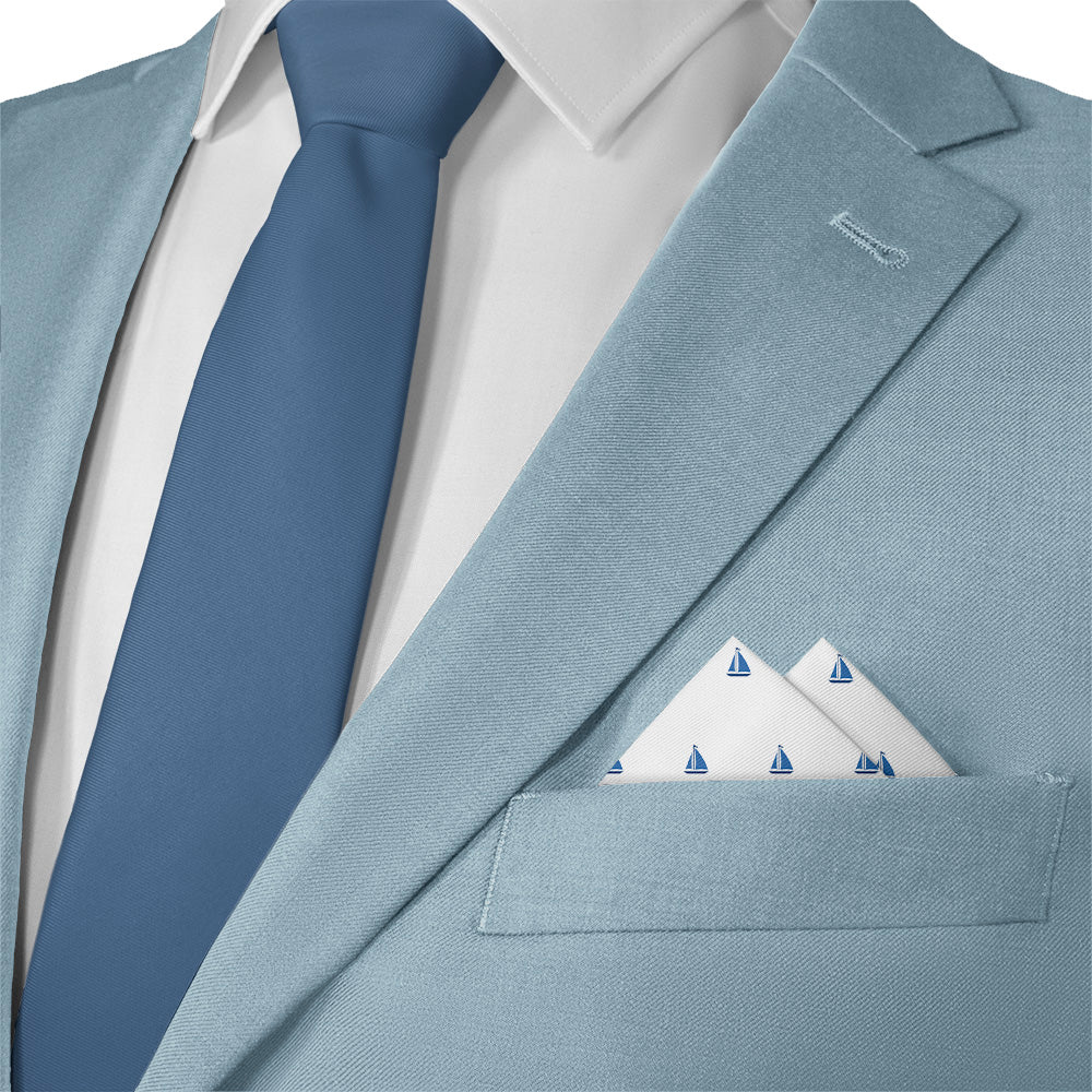 Sail Boats Pocket Square - Matching Necktie- Knotty Tie Co.