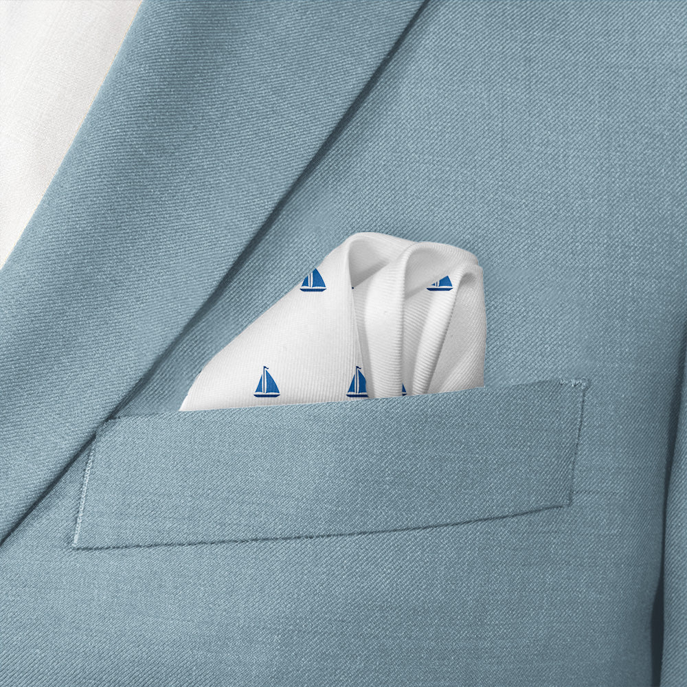 Sail Boats Pocket Square - Wave Fold - Knotty Tie Co.