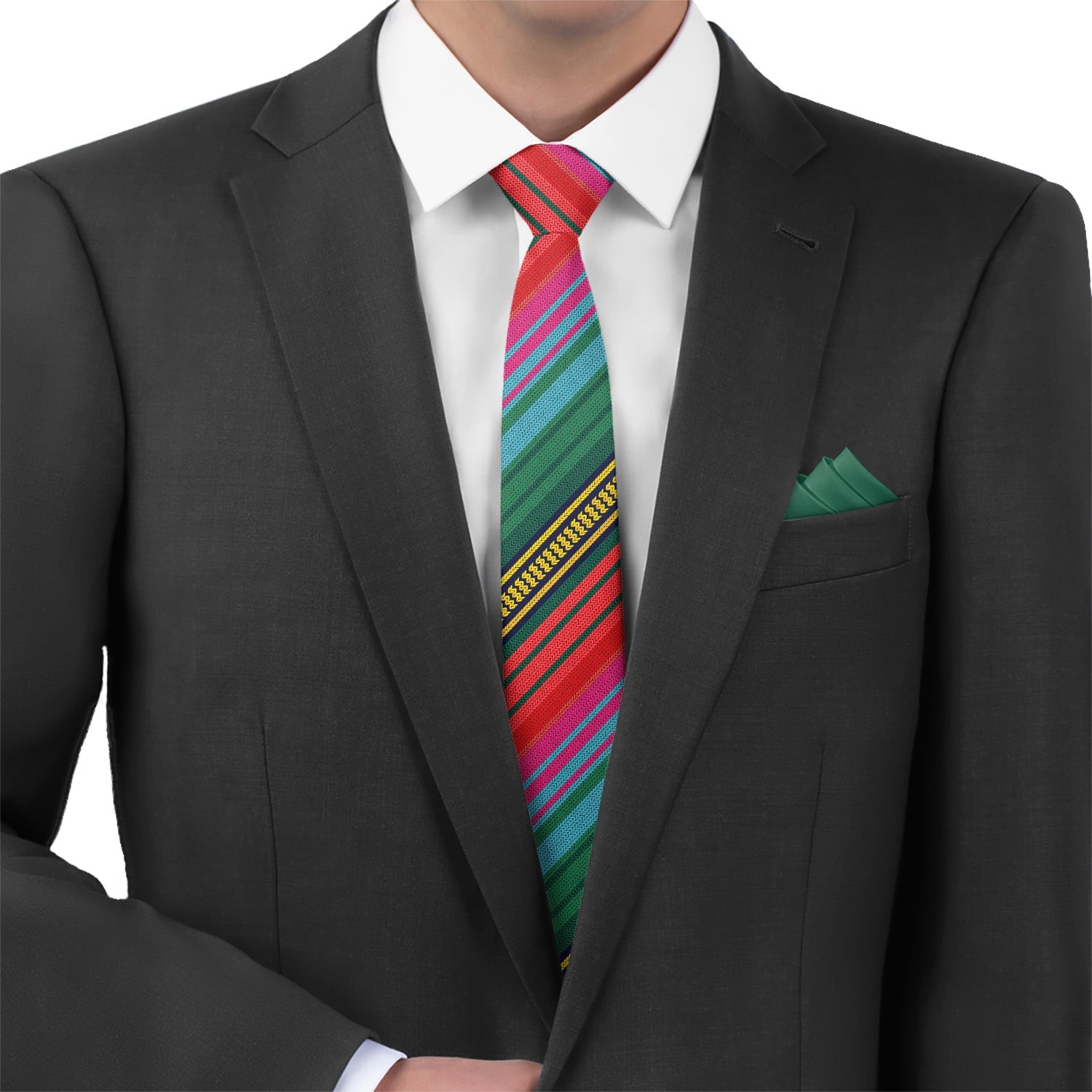Saltillo Stripe Necktie - Matching Pocket Square - Knotty Tie Co.