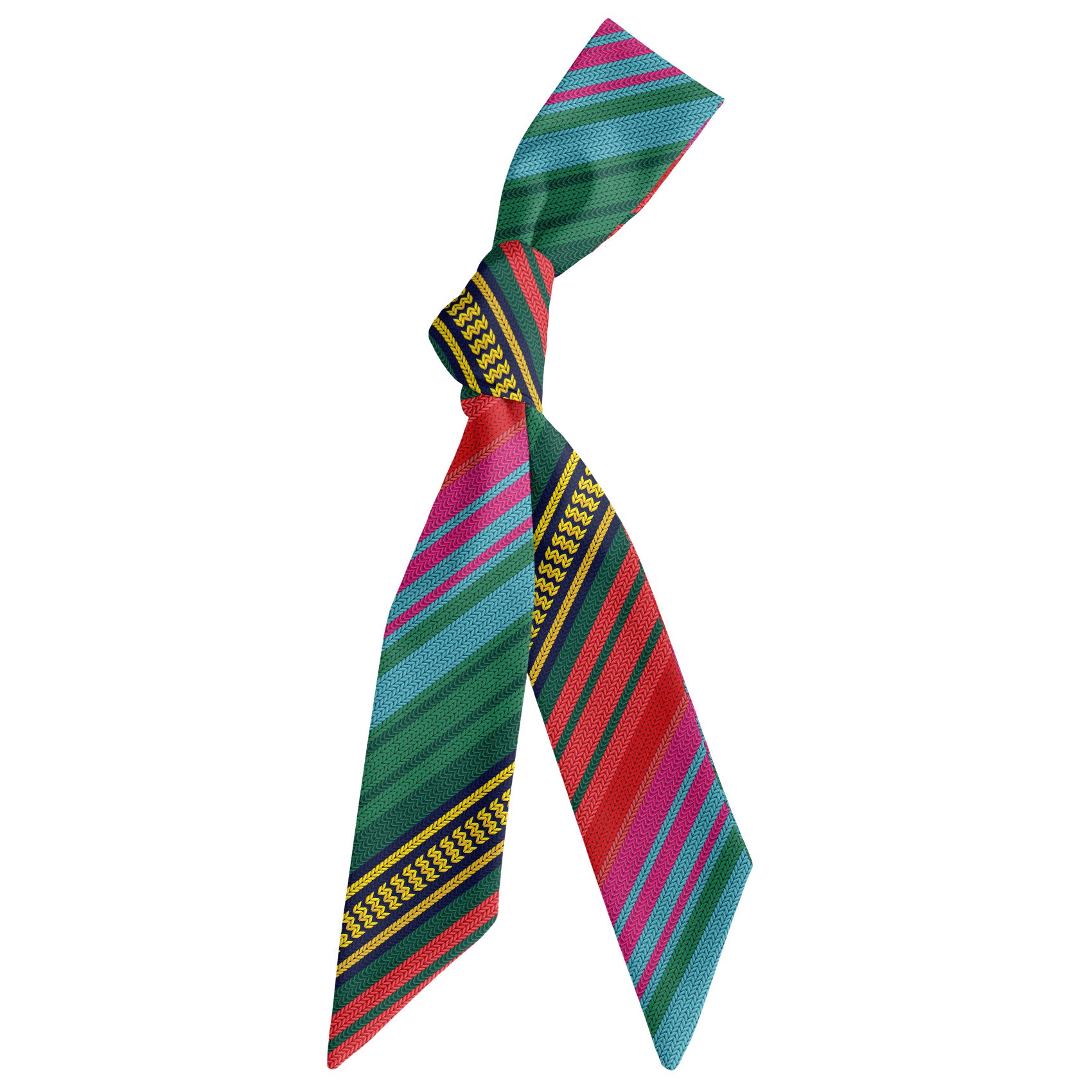 Saltillo Stripe Hair Scarf - Scarf Tied Into Knot - Knotty Tie Co.