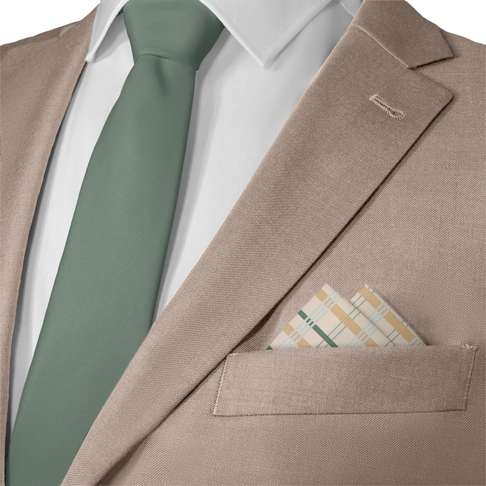 Savannah Plaid Pocket Square - Matching Necktie- Knotty Tie Co.