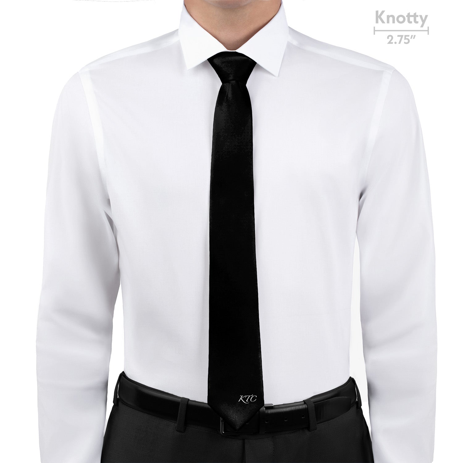 Script Initials On Tip Monogram Necktie - Knotty - Knotty Tie Co.