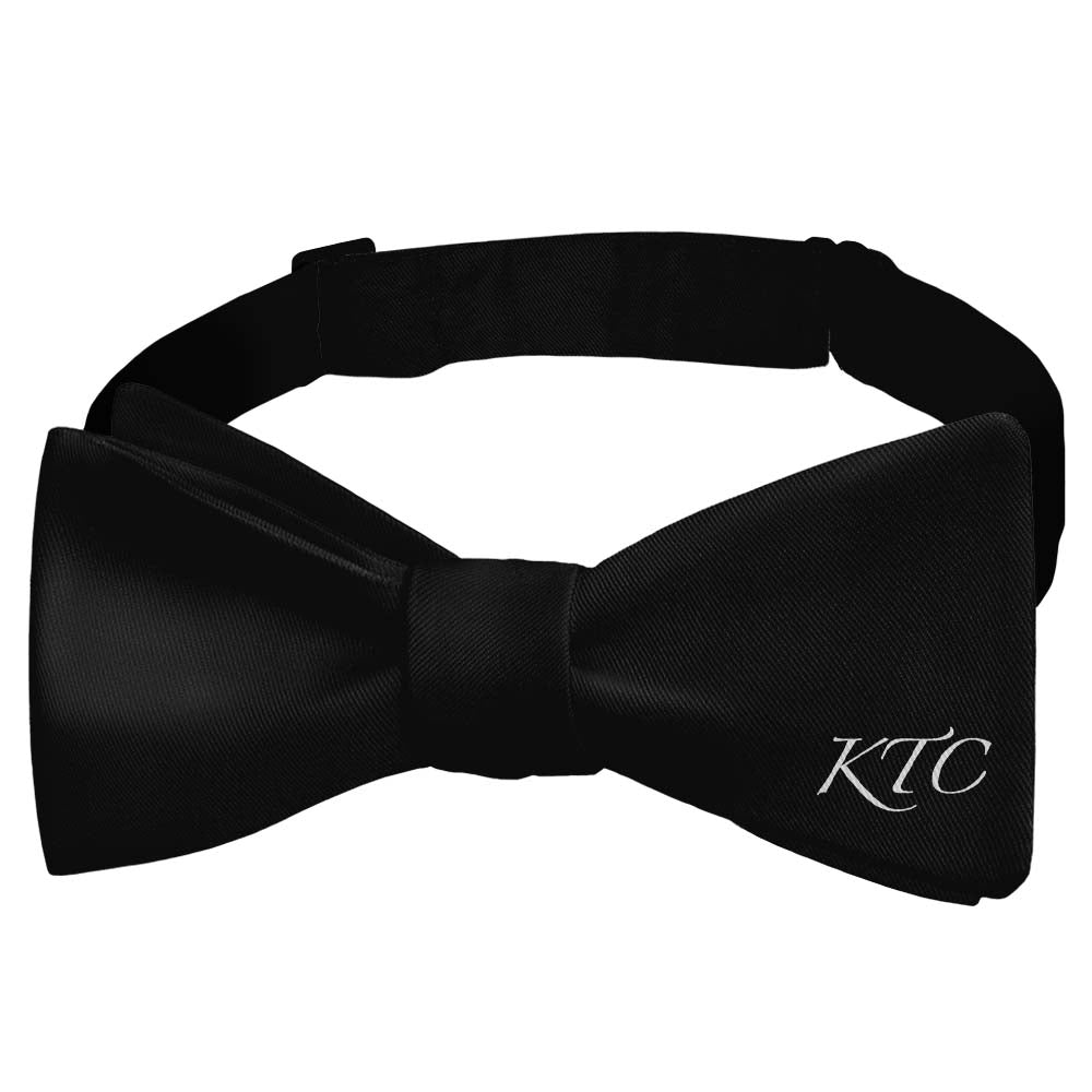 Script Initials On Bow Monogram Bow Tie - Self Tie Bow Tie - Knotty Tie Co.