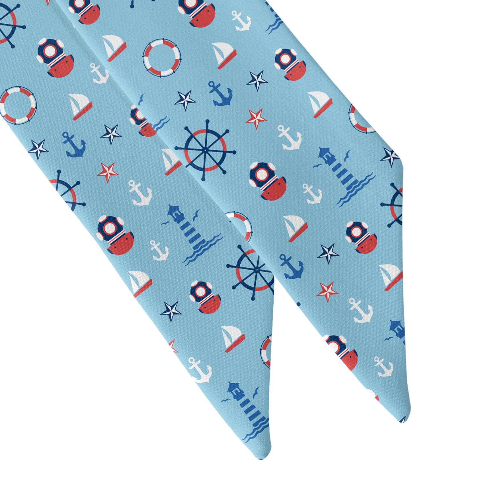 Sea Faring Hair Scarf - Scarf Tapered Ends - Knotty Tie Co.