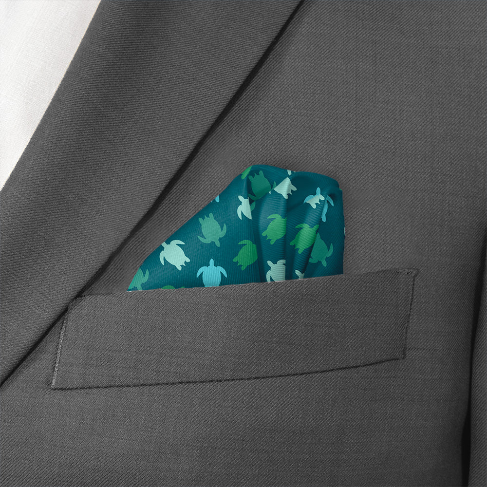 Sea Turtles Pocket Square - Wave Fold - Knotty Tie Co.