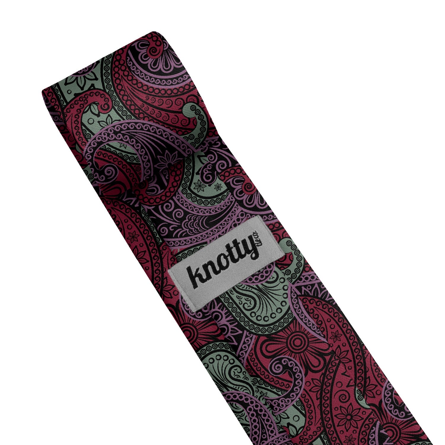 Sebastian Paisley Necktie - Tag - Knotty Tie Co.