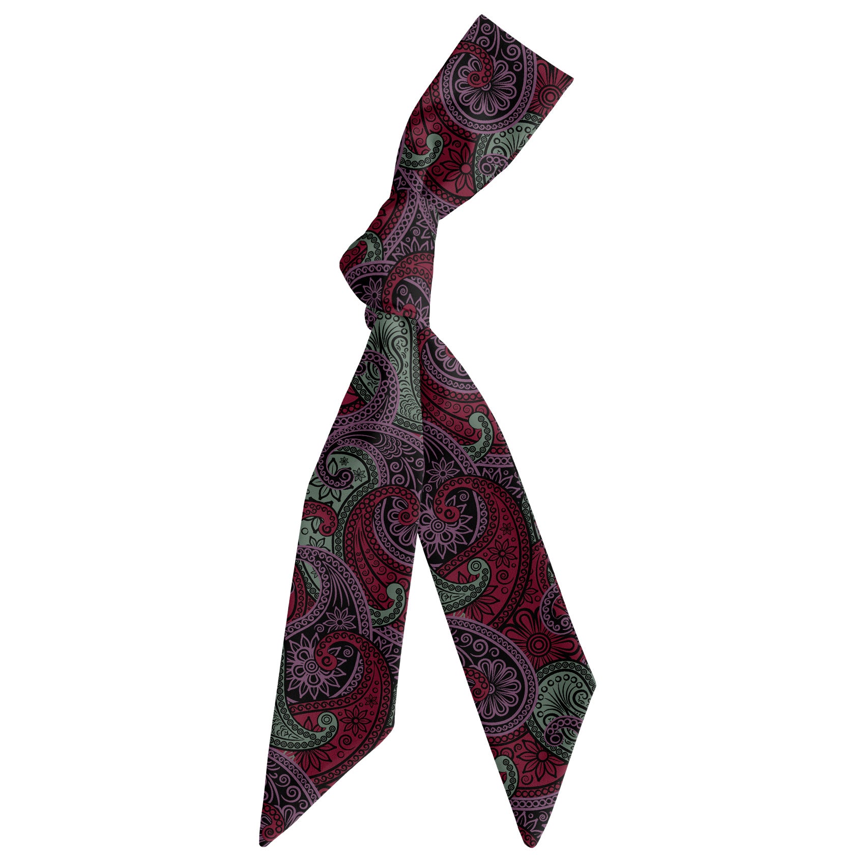 Sebastian Paisley Hair Scarf - Scarf Tied Into Knot - Knotty Tie Co.