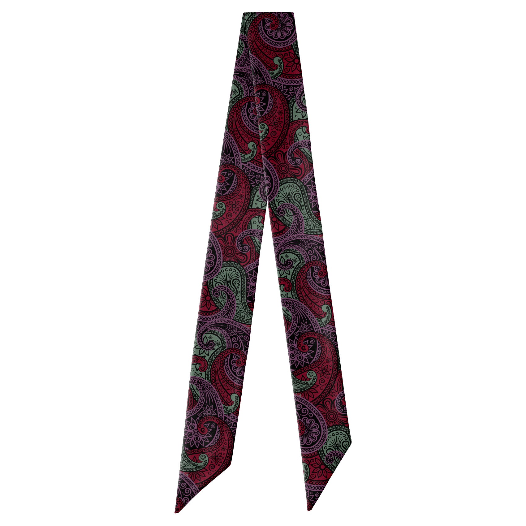 Sebastian Paisley Hair Scarf - Full View of Hair Scarf - Knotty Tie Co.