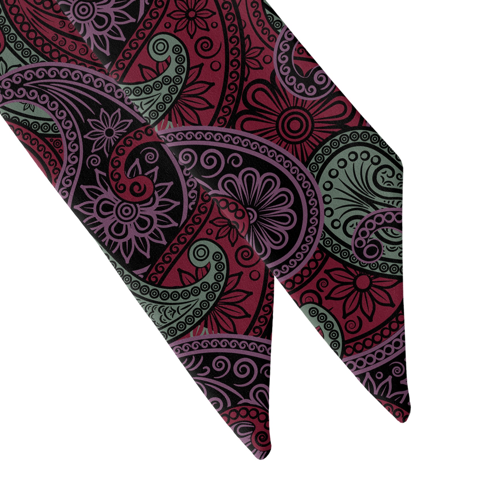 Sebastian Paisley Hair Scarf - Scarf Tapered Ends - Knotty Tie Co.
