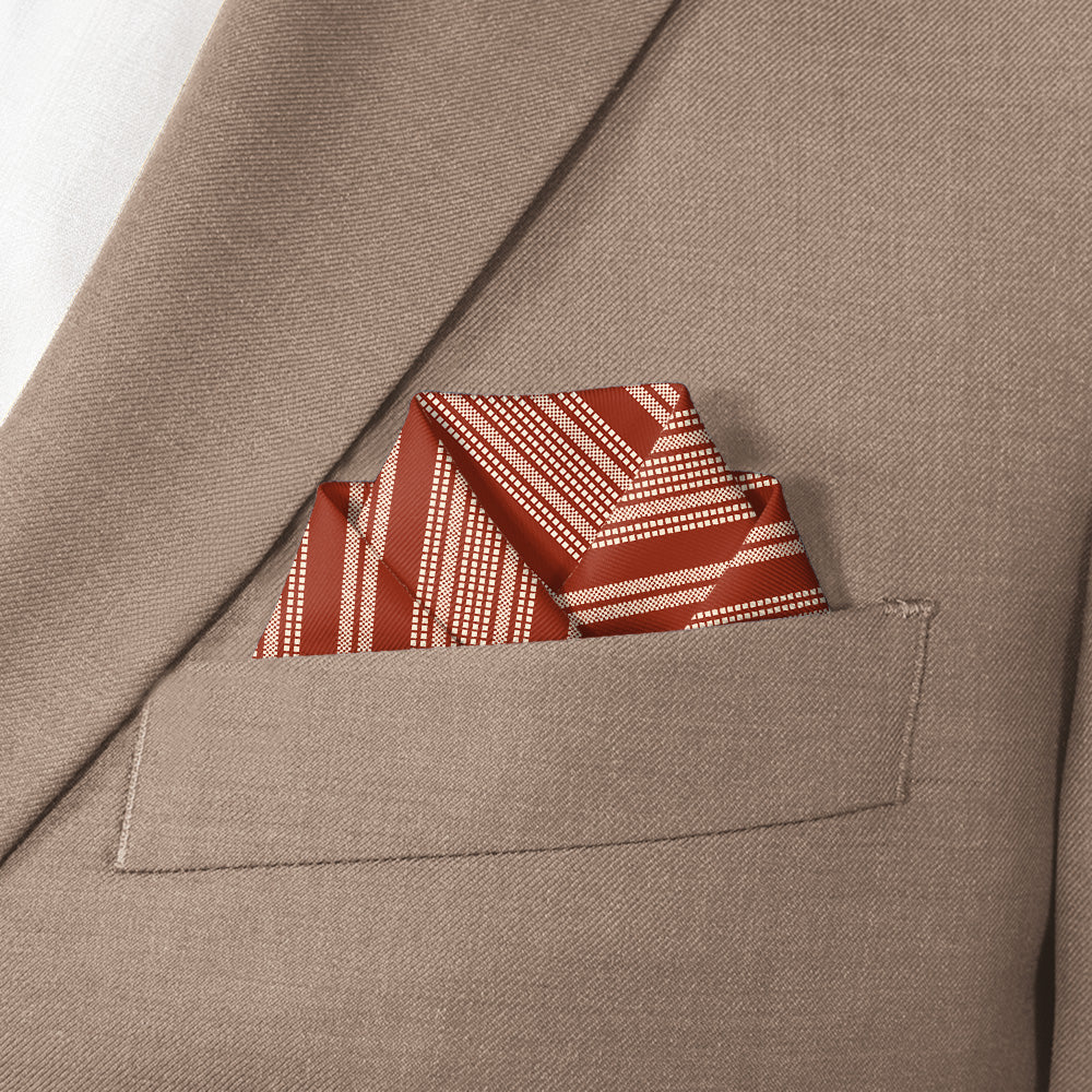 Sedona Stripe Pocket Square - Scalloped Fold - Knotty Tie Co.